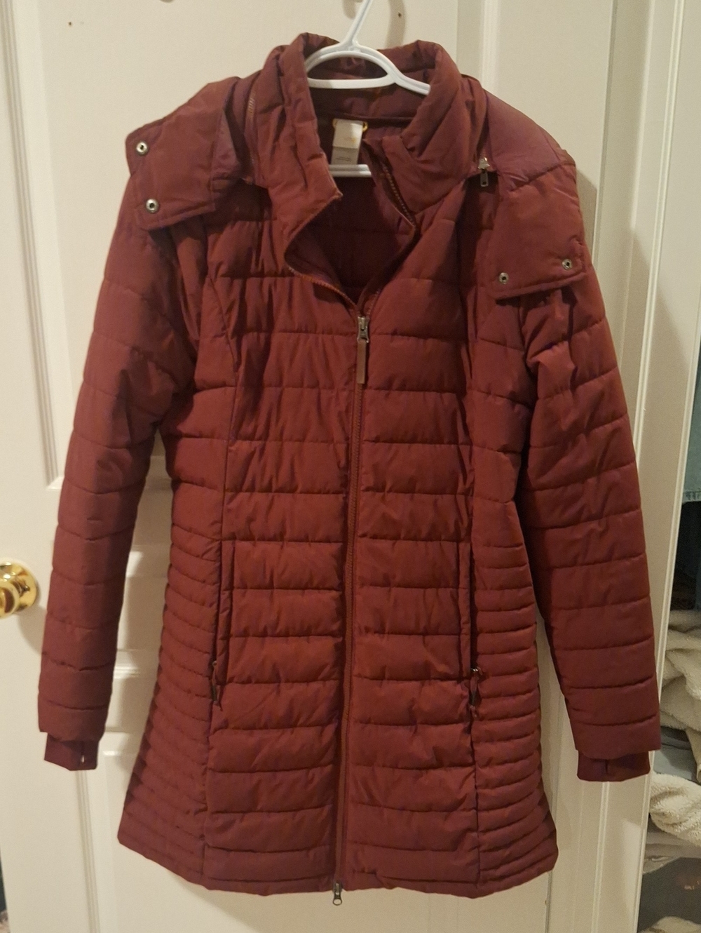 Lole Women's Quilted Long Puffer Coat - Rust